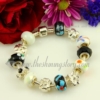 european charms bracelets with murano glass rhinestone beads white and black