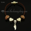 european charms bracelets with rhinestone beads jewelry brown