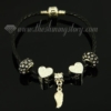 european charms bracelets with rhinestone beads jewelry black