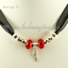 european charms necklaces with crystal big hole beads design D