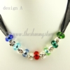 european charms necklaces with rainbow crystal beads design A