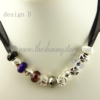 european charms necklaces with rainbow crystal beads design B