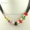 european charms necklaces with rainbow crystal beads design C