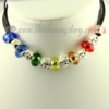 european charms necklaces with rainbow crystal beads design D
