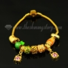 european gold charms bracelets with enamel beads gold