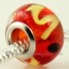 european murano glass beads for fit charms bracelets red