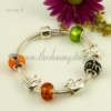 european silver charms bracelets with lampwork glass beads design B
