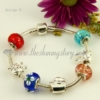 european silver charms bracelets with lampwork glass beads design D