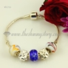 european silver charms bracelets with murano glass beads white+blue