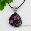 fancy color dichroic foil glass necklaces with pendants jewelry silver plated design B
