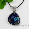fancy color dichroic foil glass necklaces with pendants jewelry silver plated design C