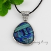 fancy color dichroic foil glass necklaces with pendants jewelry silver plated design A