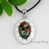 fancy color enameled dichroic foil glass necklaces with pendants jewelry silver plated white