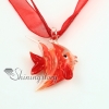 fish flowers inside murano lampwork glass venetian necklaces pendants design B