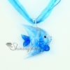 fish flowers inside murano lampwork glass venetian necklaces pendants design C