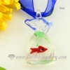 fish lampwork murano glass necklaces pendants jewelry blue