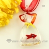 fish lampwork murano glass necklaces pendants jewelry red