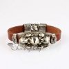 cone fleur de lis snap wrap bracelets genuine leather design B