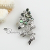 floral sea water rainbow abalone shell and rhinestone brooch design A