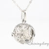 flower ball metal volcanic stone aroma stone essential oil necklace diffuser pendant locket necklace wholesale essential oil necklaces design A