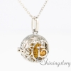 flower ball metal volcanic stone essential oil jewelry locket ring unique lockets aromatherapy diffuser jewelry openwork necklaces design E