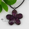flower fancy color with lines dichroic foil glass necklaces with pendants design C