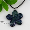 flower fancy color with lines dichroic foil glass necklaces with pendants design A