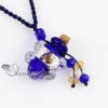 empty small glass vial necklace pendants vintage perfume bottle pendant necklace wholesale supplier italian murano glass glitter jewellery blue