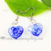 flower inside lampwork murano glass earrings jewelry blue