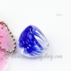 flower inside lampwork murano glass finger rings jewelry blue
