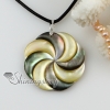 flower patchwork sea water black yellow oyster shell mother of pearl pendants leather necklaces design A