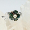 flower sea water rainbow abalone white yellow penguin oyster shell mother of pearl rhinestone finger rings design C