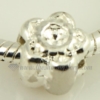 flower silver plated european large hole charms fit for bracelets silver