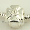 flower silver plated european beads charms fit for bracelets silver