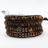 four layer stone bead beaded leather wrap bracelets design B