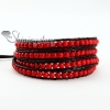 four layer stone bead beaded leather wrap bracelets design C