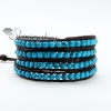 four layer stone bead beaded leather wrap bracelets design D