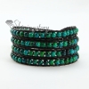 four layer stone bead beaded leather wrap bracelets design F