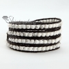 four layer stone bead beaded leather wrap bracelets design G