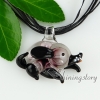 fox flowers inside lampwork glass necklaces with pendants design A
