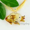 fox flowers inside lampwork glass necklaces with pendants design B