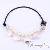 freshwater pearl bracelet leather toggle bracelet with natural pearl jewelry bridal jewelry necklace design A