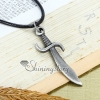 genuine leather antiquity silver knife pendant adjustable long necklaces design J