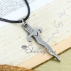 genuine leather antiquity silver knife pendant adjustable long necklaces design G