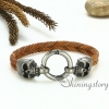 genuine leather bracelets woven bracelet skull bracelet macrame bracelet design E