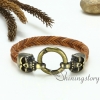 genuine leather bracelets woven bracelet skull bracelet macrame bracelet design G