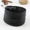 genuine leather buckle wristbands bracelets for men and women black