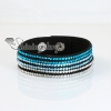 genuine leather crystal rhinestone wrap slake bracelets wristbands adjustable design D
