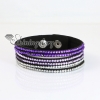 genuine leather crystal rhinestone wrap slake bracelets wristbands adjustable design G