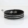 genuine leather crystal rhinestone wrap slake bracelets wristbands adjustable design H